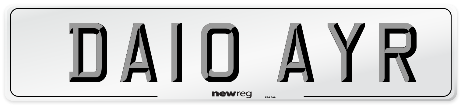 DA10 AYR Number Plate from New Reg